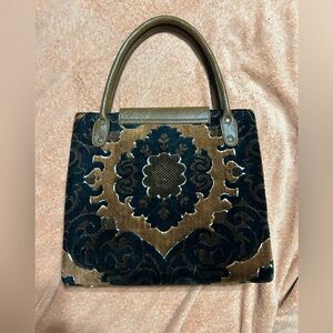 Elegant Brown and Black Patterned Women's Bag
